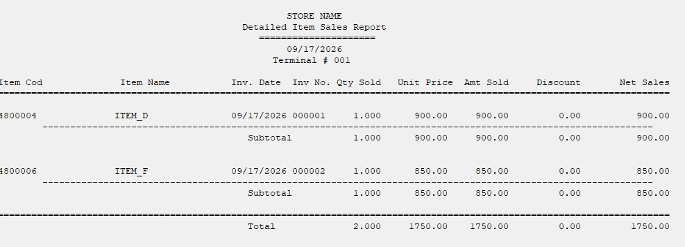 laundry sales reports