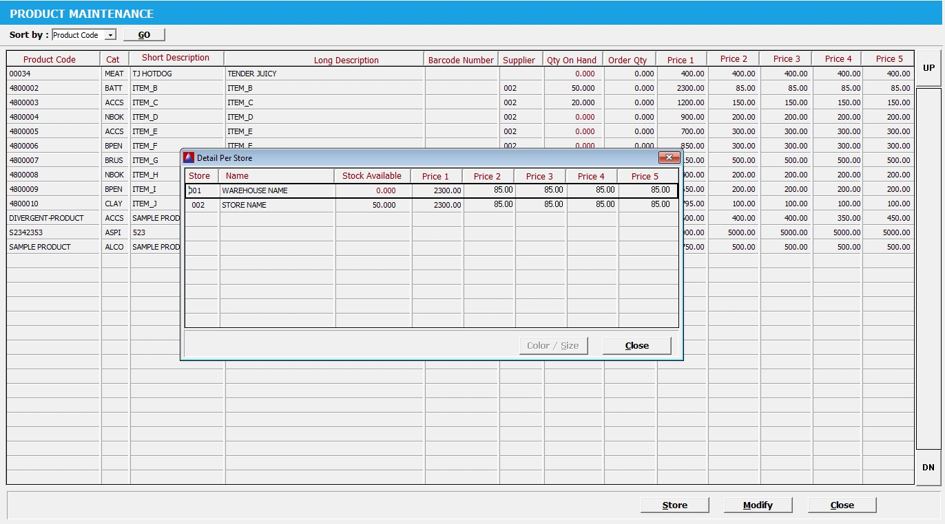 appliance stock monitoring